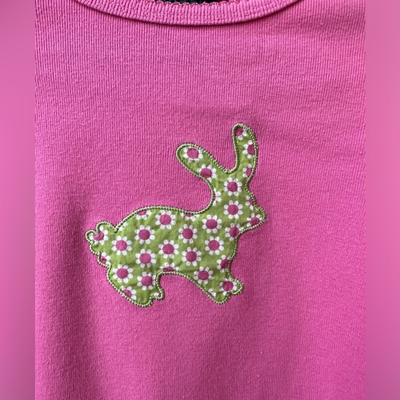Mini Boden Pink Bunny Rabbit Applique Long Sleeve Top (Size 5-6) - Picture 3 of 6